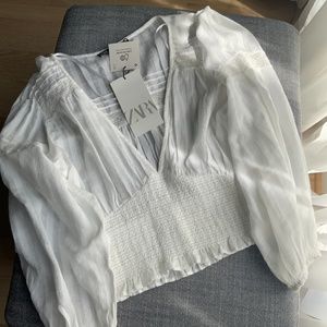 Zara Crop Top White - Size S